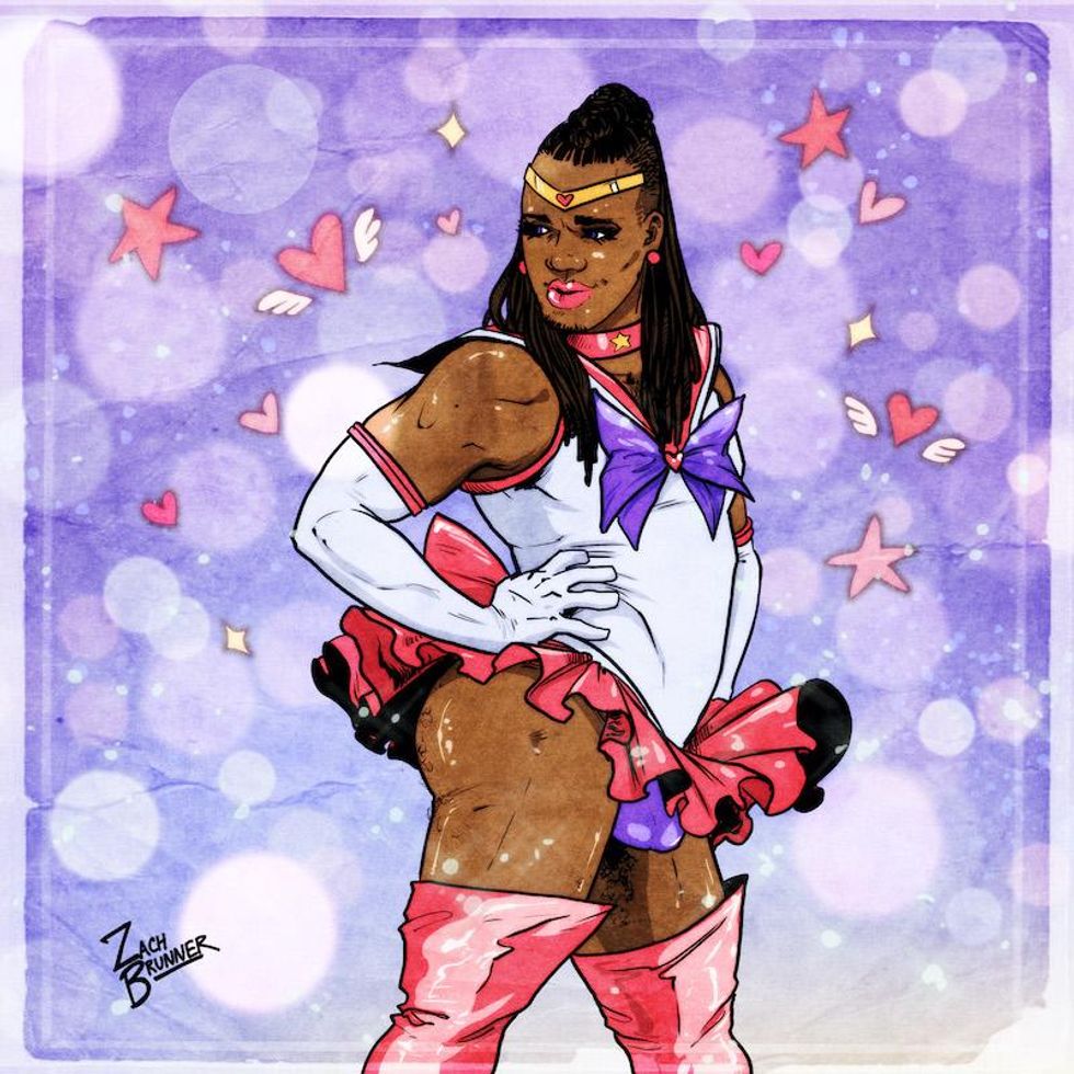 Sailor Scouts as gay men art by Zachary Brunner