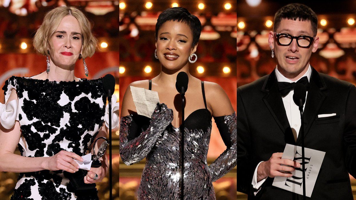 Sarah Paulson; Maleah Joi Moon; Tom Scutt at the 77th Tony Awards