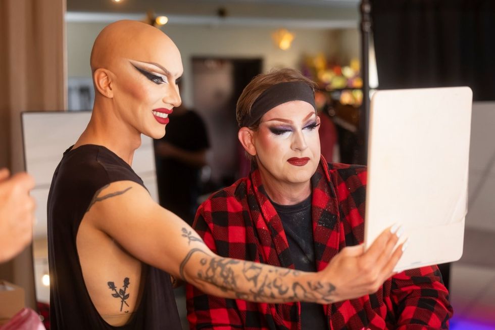 Sasha Velour and Jess on We're Here season 4