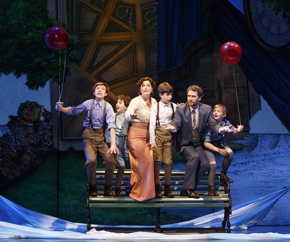 Sawyer Nunes, Alex Dreier, Laura Michelle Kelly, Aidan Gemme, Matthew Morrison, and Christopher Paul Richards in 'Finding Neverland'