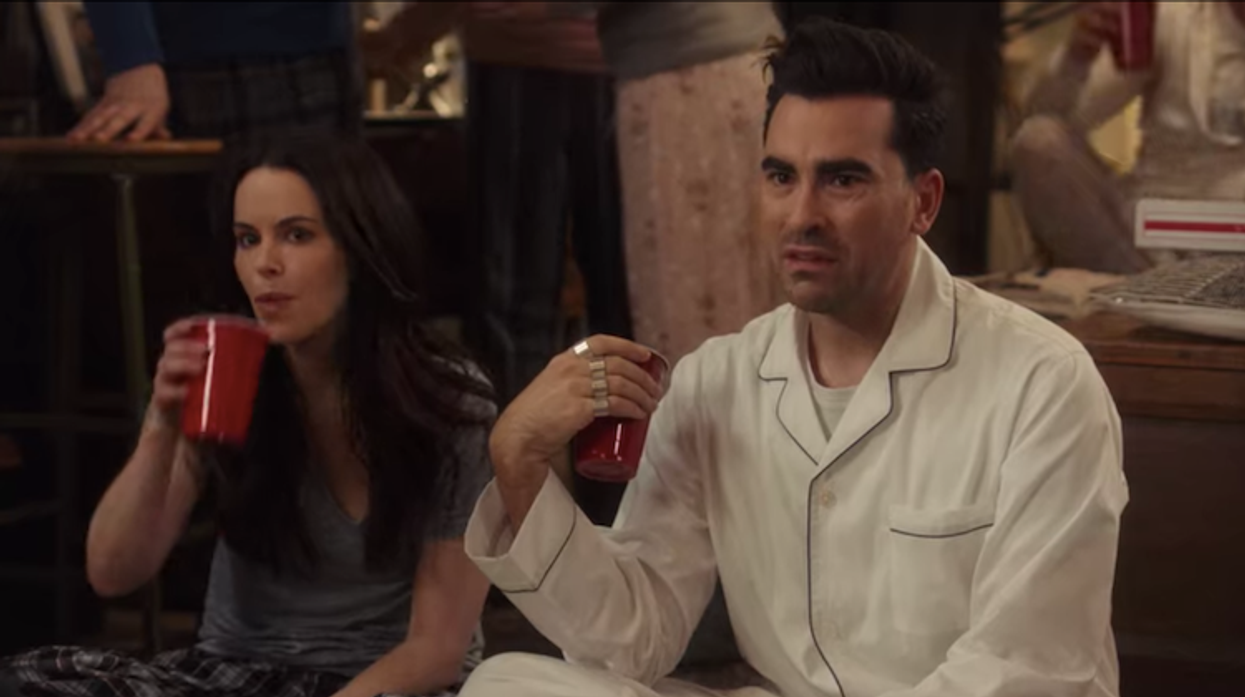 Schitt's Creek censored gay kiss.