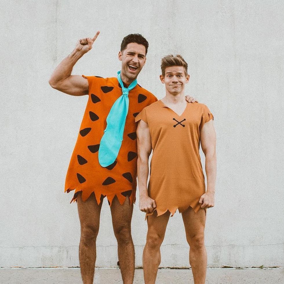 Scott Bixby and Andrew Keenan-Bolger as Fred Flinstone and Barney Rubble