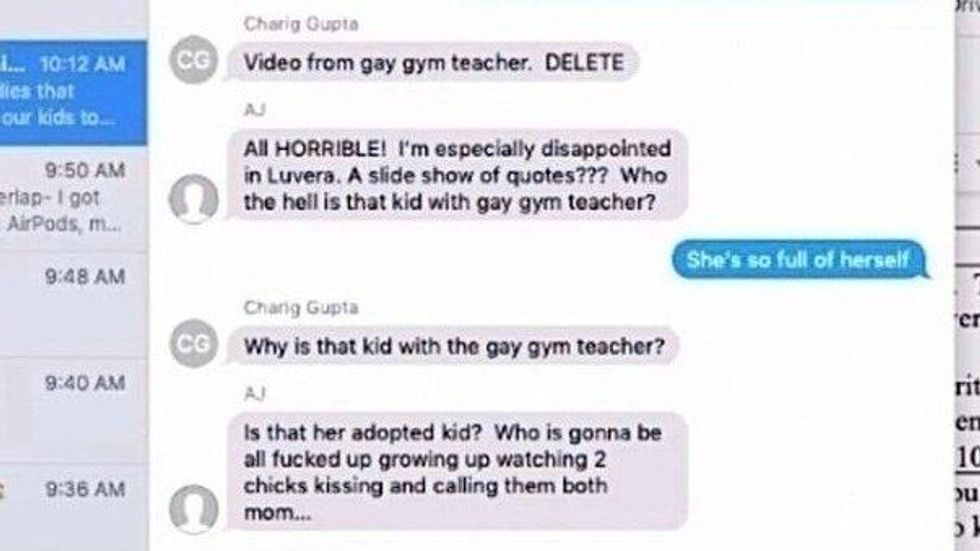 Screen capture shows horrific homophobic comments by teachers.
