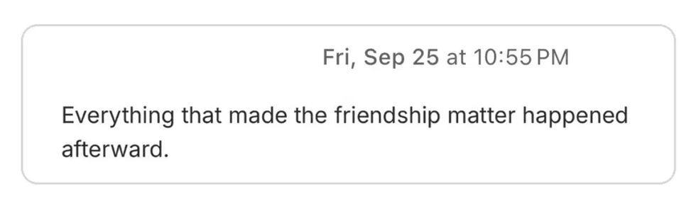 screenshot of a message
