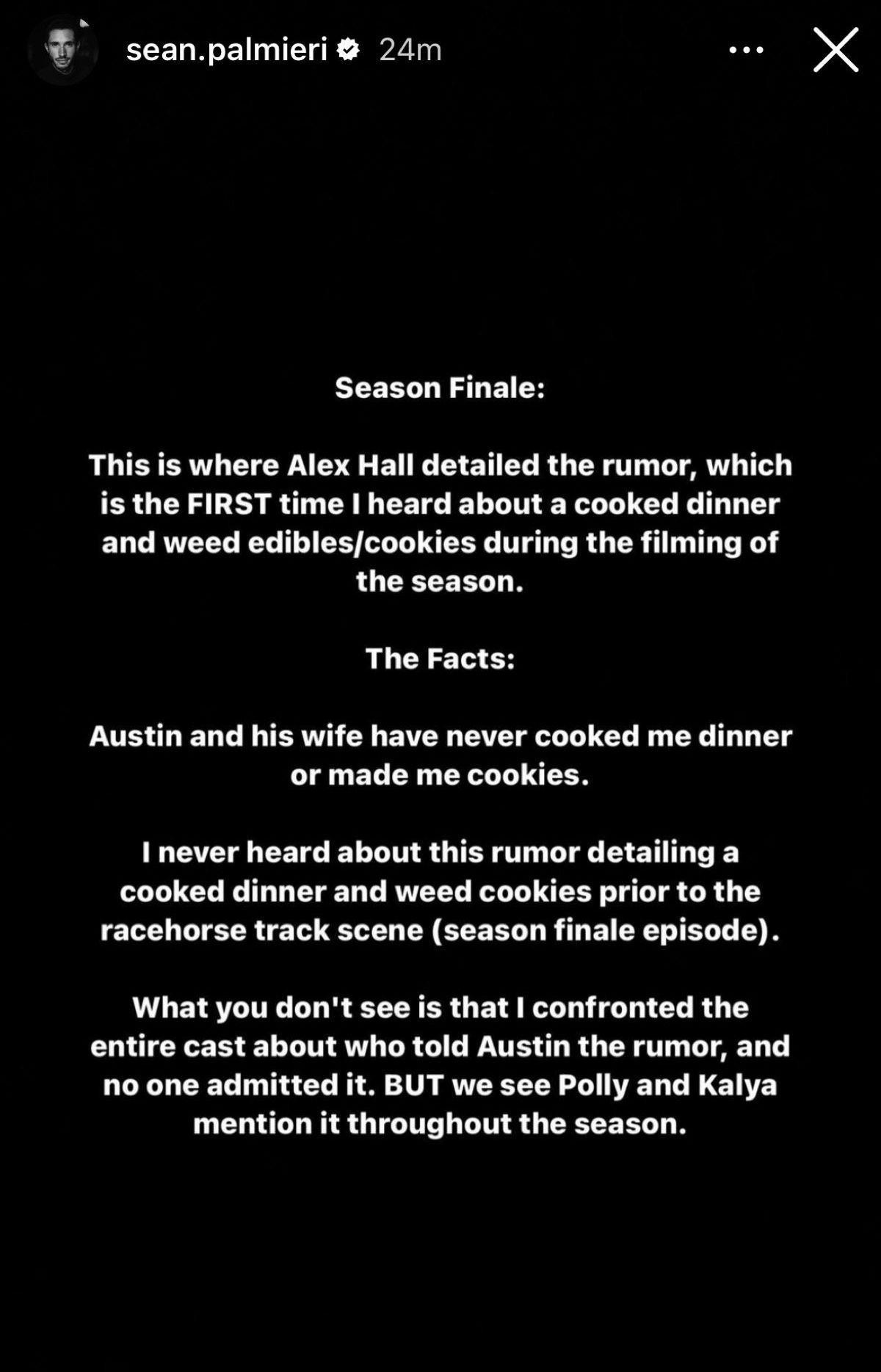 Sean Palmieri via Instagram story