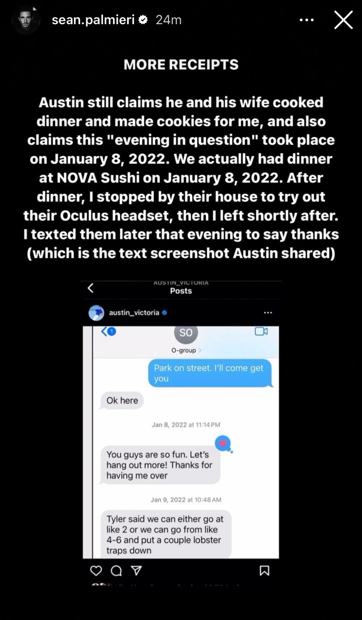 Sean Palmieri via Instagram story