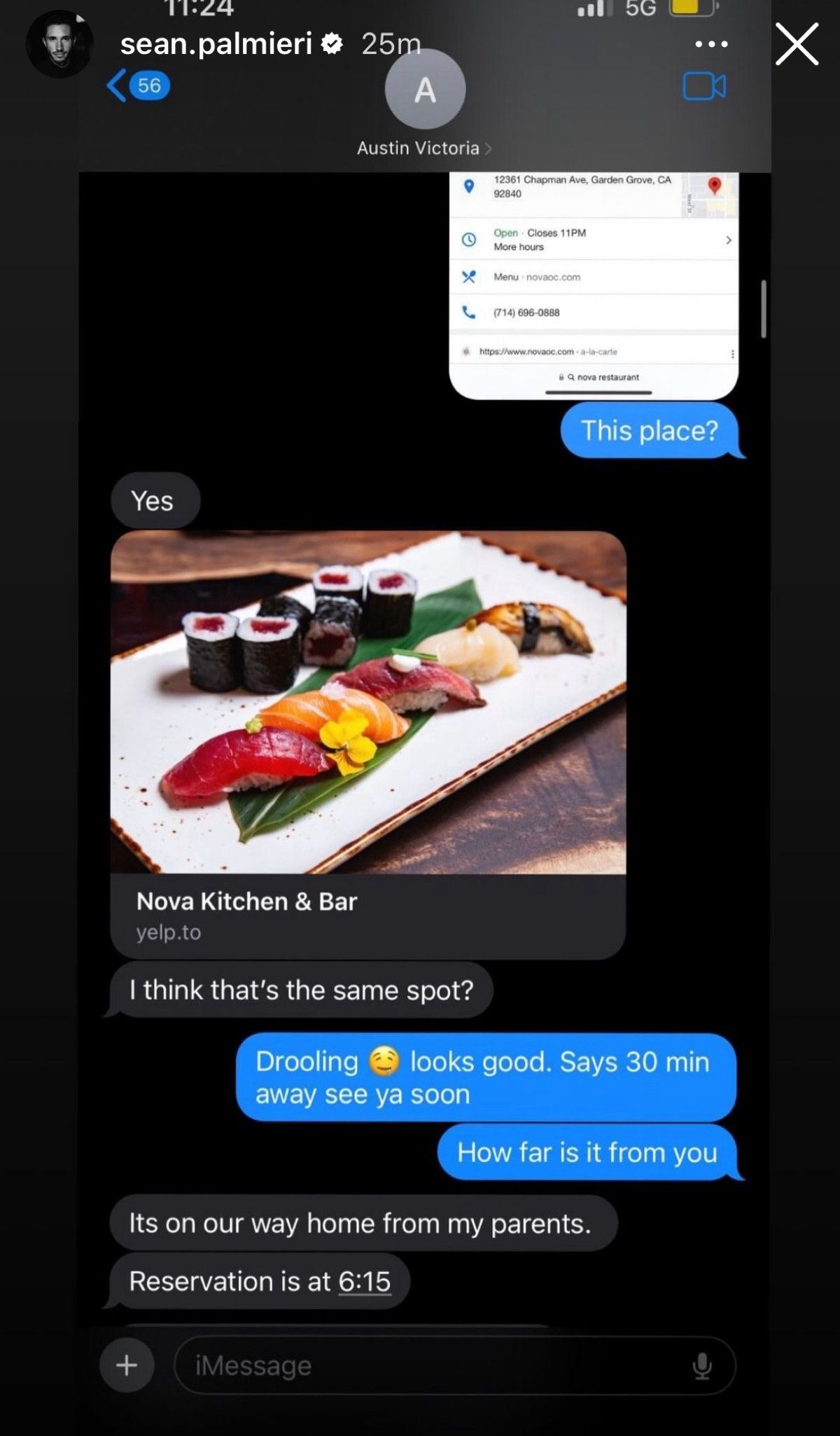 Sean Palmieri via Instagram story