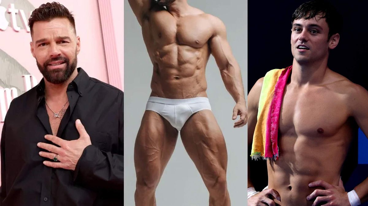 Sexy gay celebrity men wearing briefs underwear: Ricky Martin, Zane Phillips