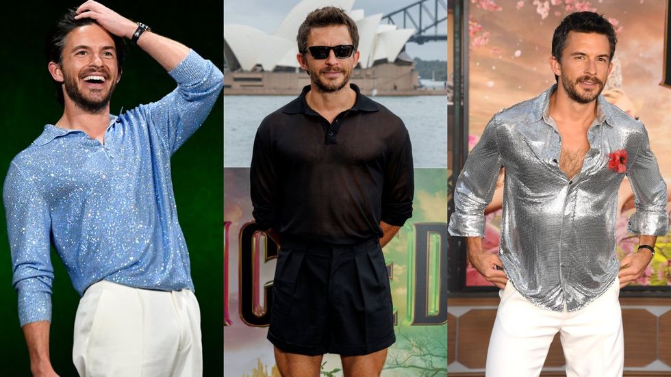 Sexy, hot pictures of gay actor Jonathan Bailey on the 'Wicked' press tour.