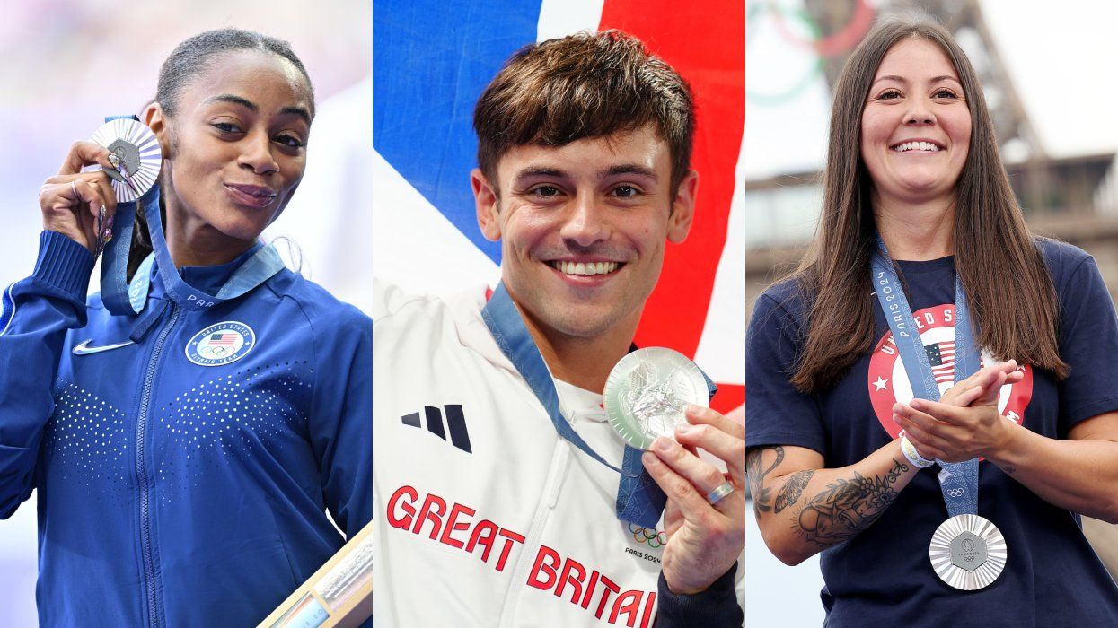 Sha'Carri Richadson, Tom Daley, and Perris Benegas showing of their medals at the 2024 Olympic games in Paris, France,
