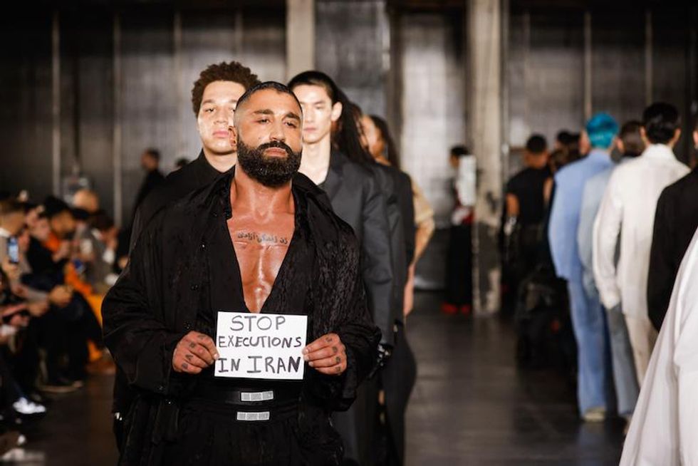 Sharok protest at fashion week