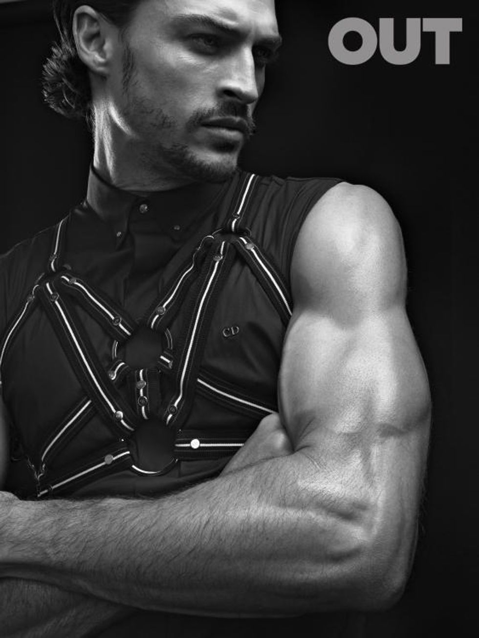 Shirt, $650, and harness, $2,600, by Dior Homme