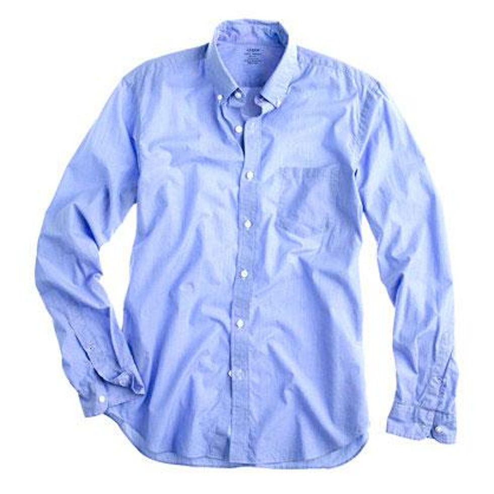 Shirt: J. Crew Secret Wash Lightweight Shirt in Pinpoint Stripe