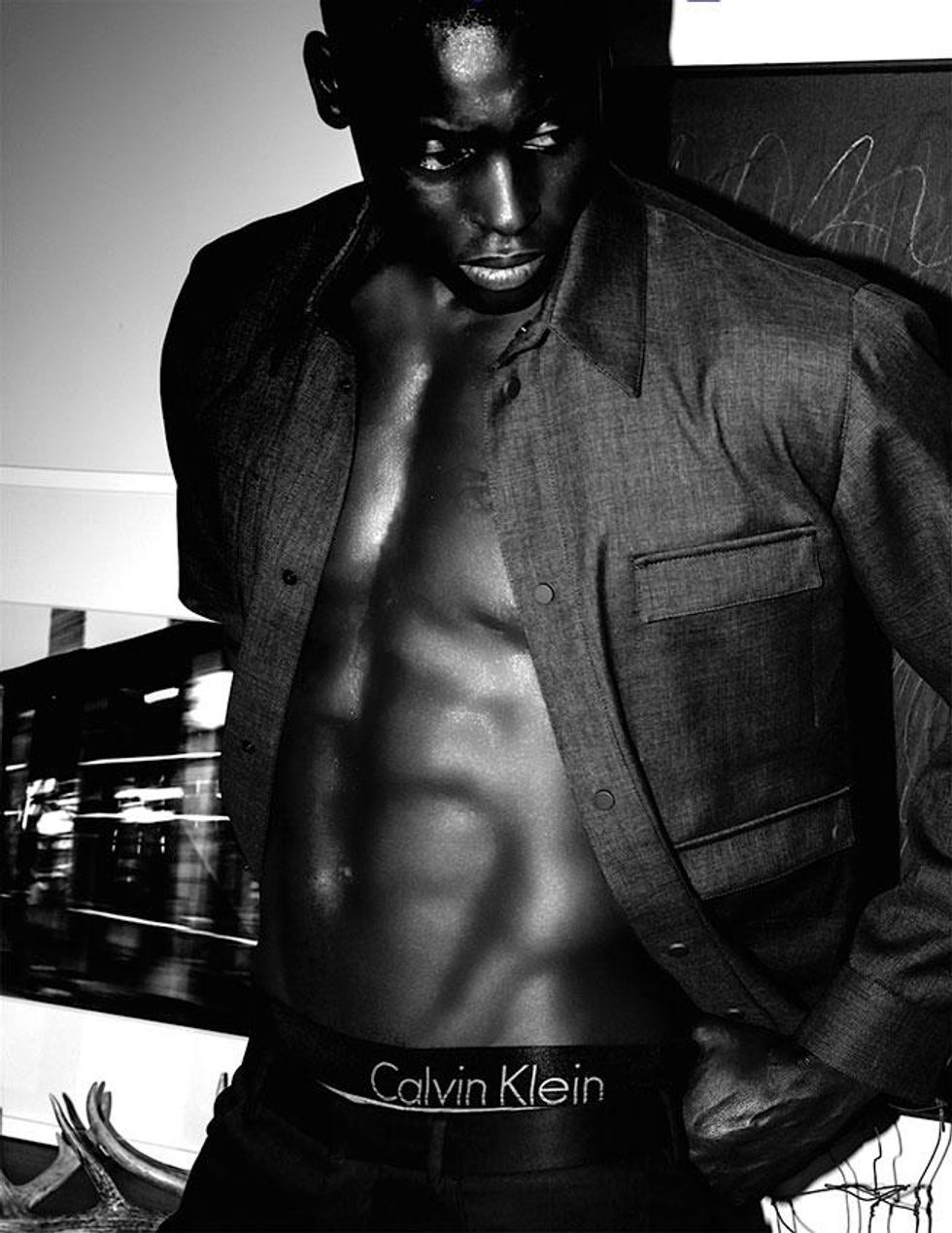 Shirt, underwear, pants, all by Calvin Klein Collection