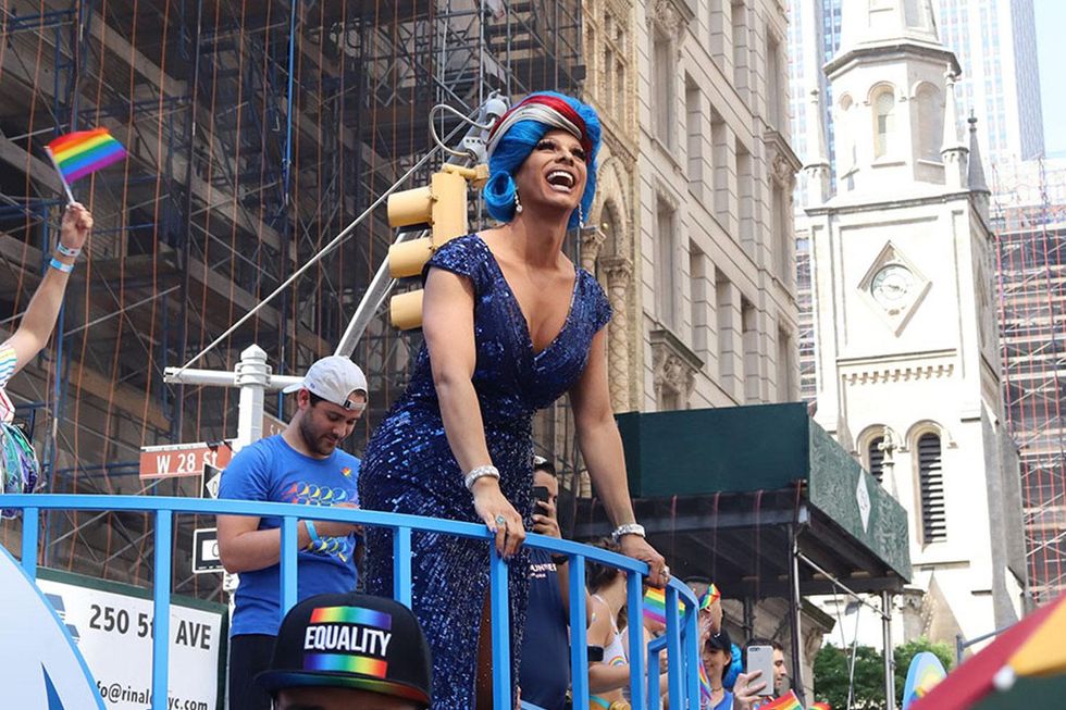 Shuga Cain on the Pepsi x Out WorldPride float