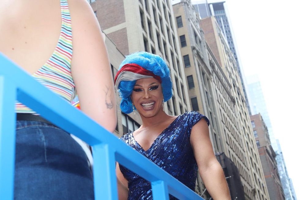 Shuga Cain on the Pepsi x Out WorldPride float