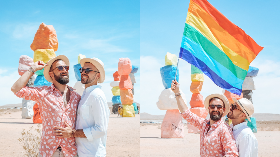 Simone Salton & Marco Girardi of World Mappers at Seven Magic Mountains