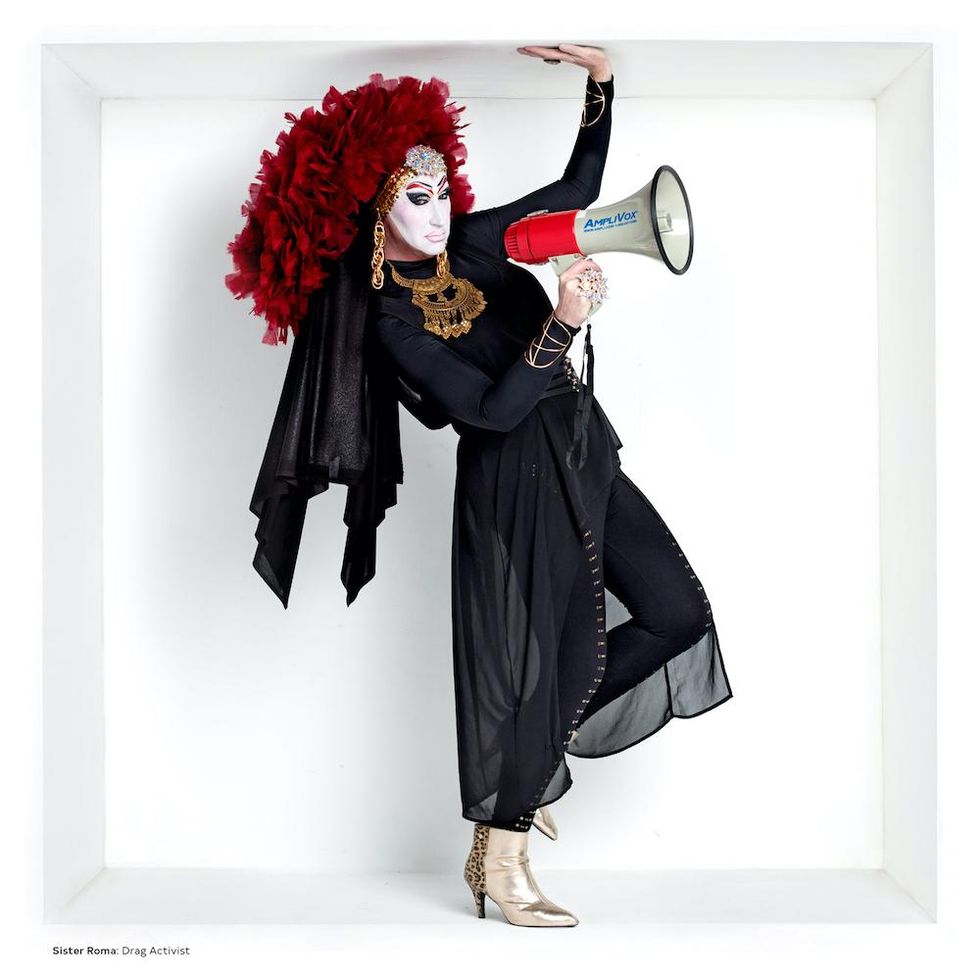 Sister Roma shot for Magnus Hastings's Rainbow Revolution