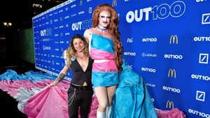 Out100 2025: Massive trans pride flag from national park becomes red carpet moment with Pattie Gonia