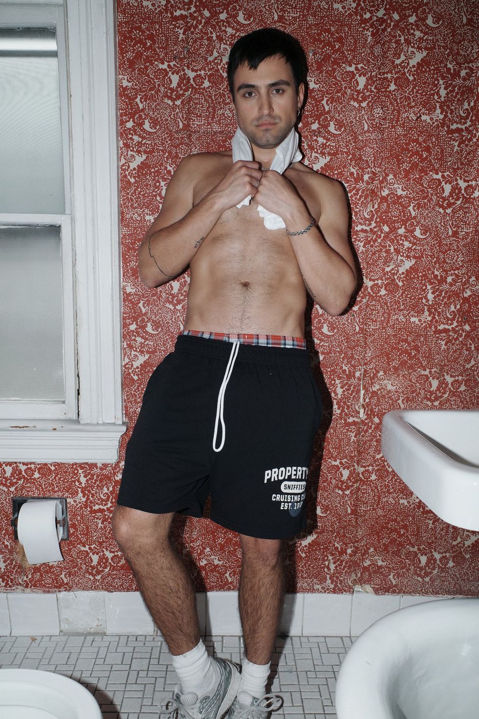 Sniffies Spring 2025 merchandise collection custom gym hang out photo shoot