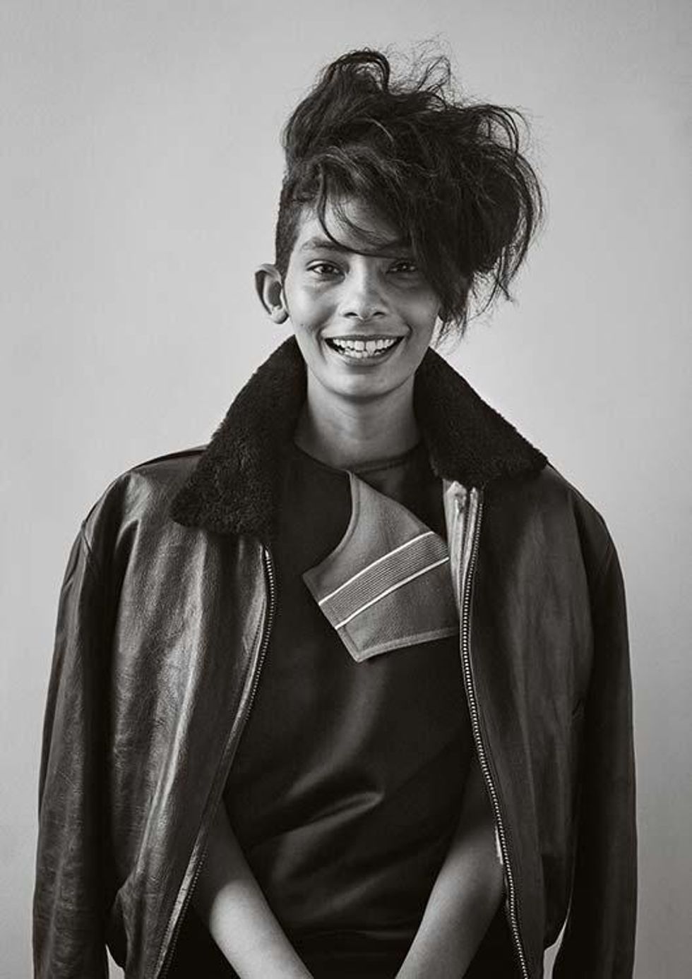 Somalia Knight. All clothing by Calvin Klein.