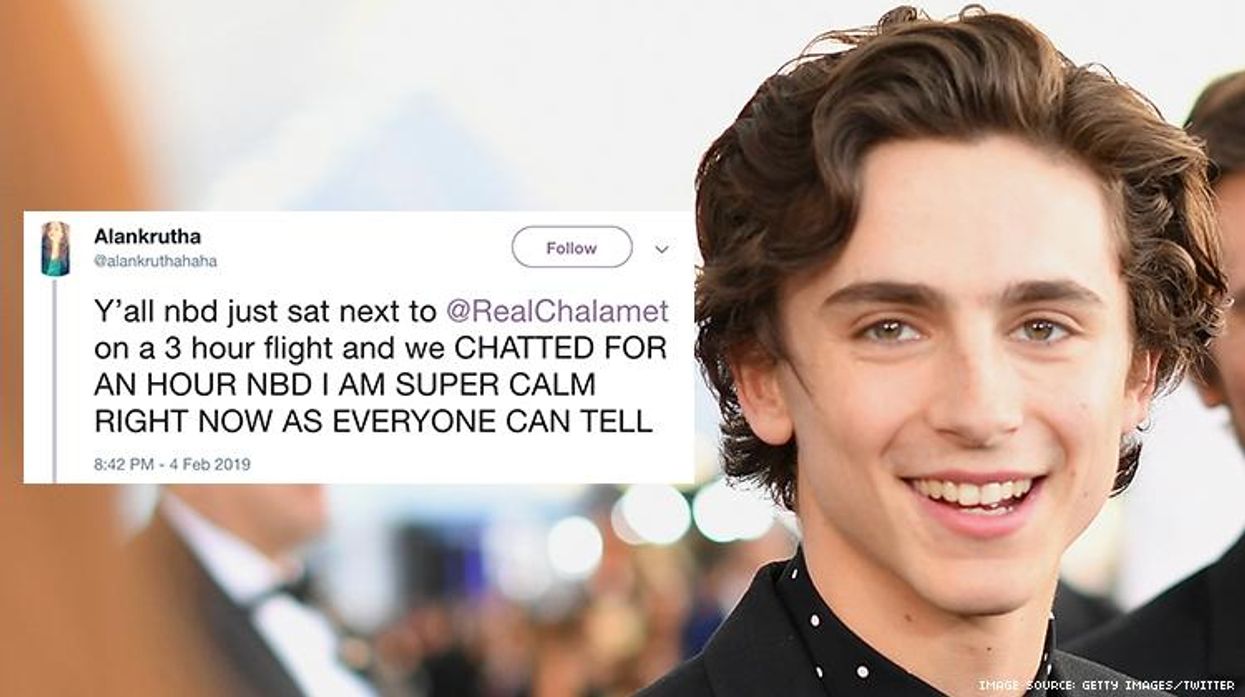 Some Girl Sat Next to My Husband Timothée Chalamet on a Plane