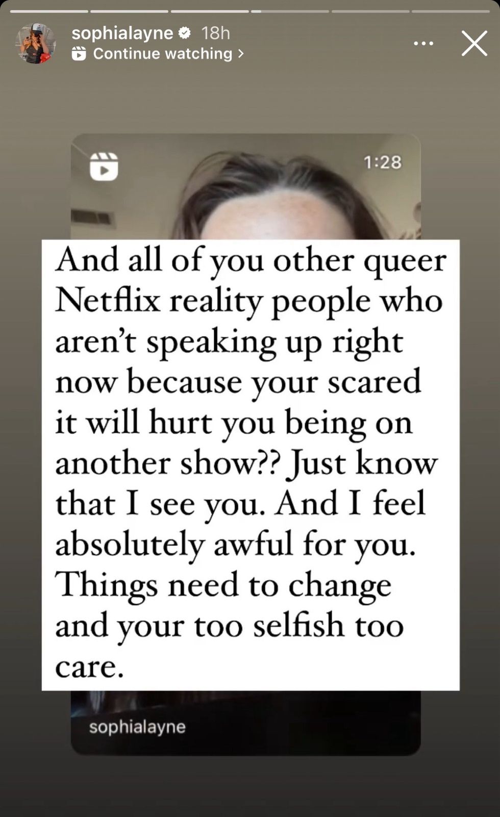 Sophia Layne via Instagram story