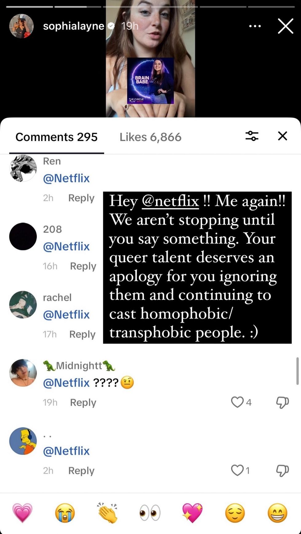 Sophia Layne via Instagram story