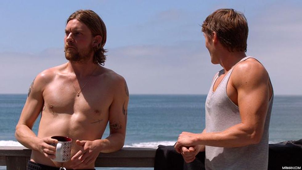 Spit-roasting threesome wins a MrMan.com Manatomy Award!