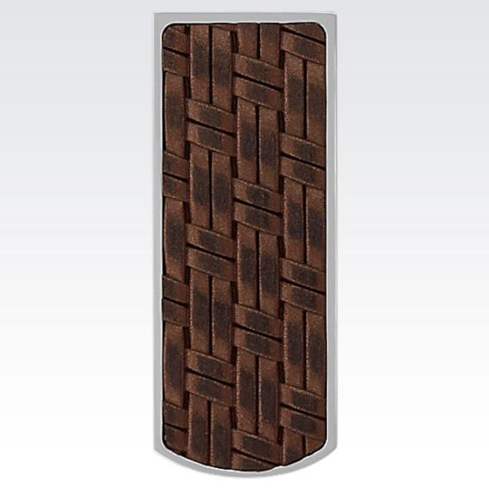 Stainless Steel Money Clip with Woven Accent