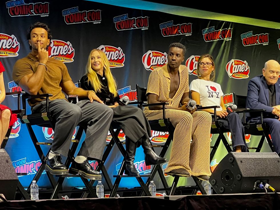 Stars of Star Trek: Starfleet Academy answer questions in the Star Trek Universe panel at New York Comic Con on Oct. 10, 2026.