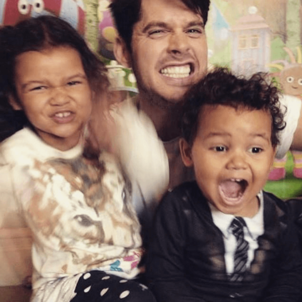 Stephen playing with his niece and nephew