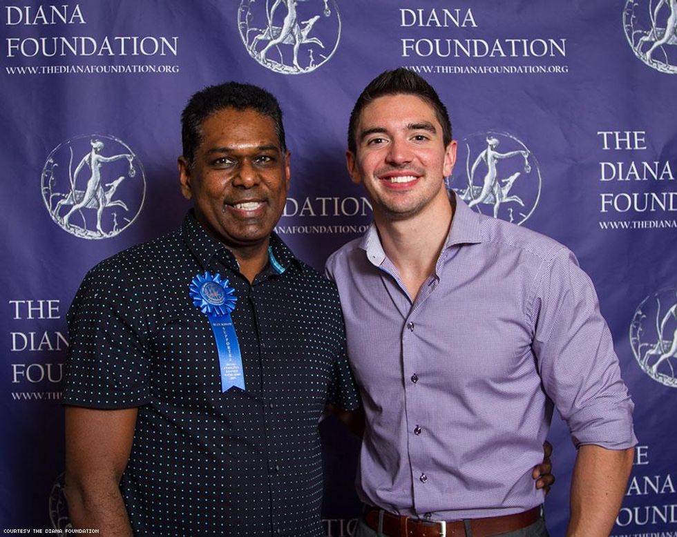 Steve Grand (right) lends his support.