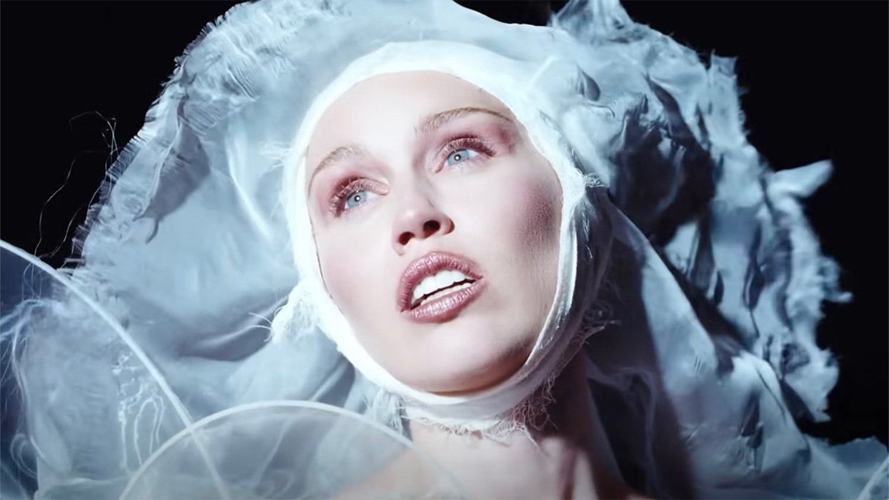 Still from Miley Cyrus music video "Secrets."
