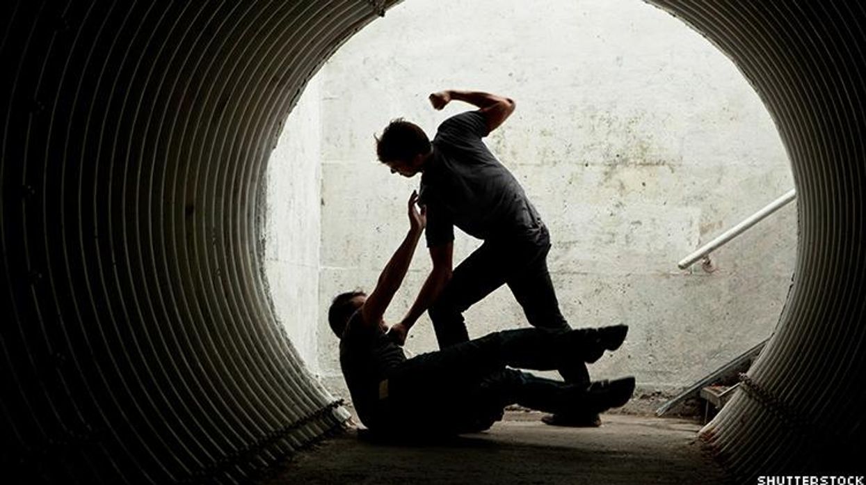 Stock photo of someone being beaten.