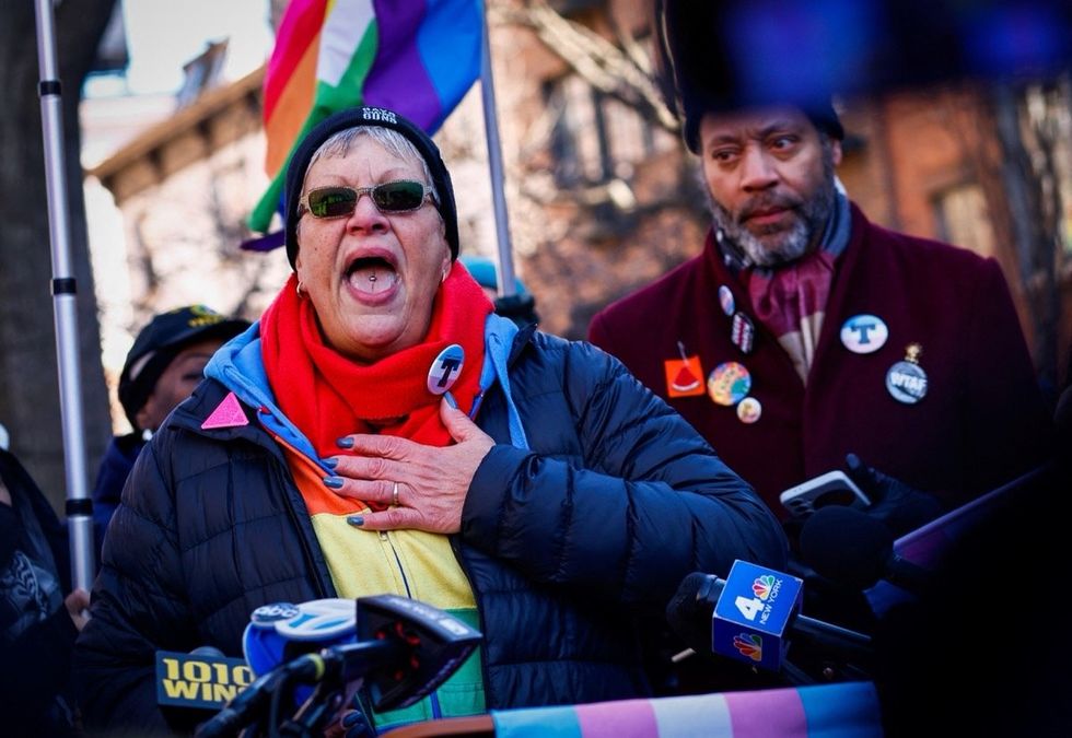 Stonewall protests against trans erasure