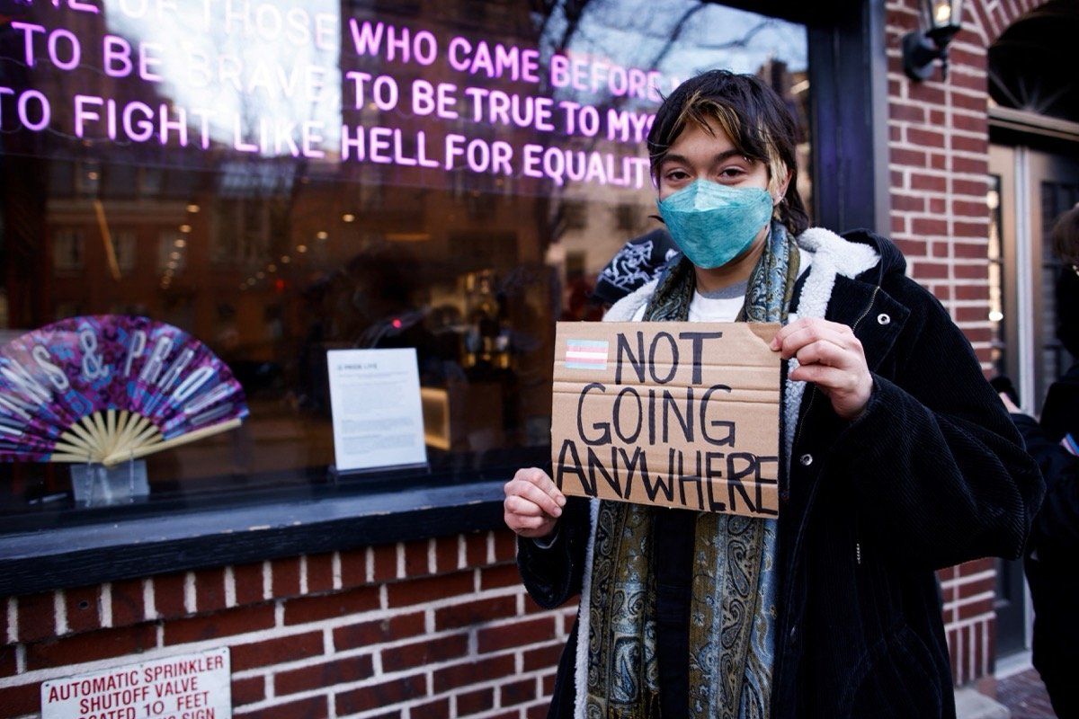 Stonewall protests against trans erasure