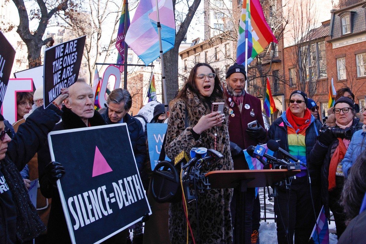 Stonewall protests against trans erasure