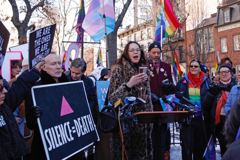 Stonewall protests against trans erasure
