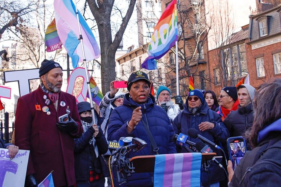 Stonewall protests against trans erasure