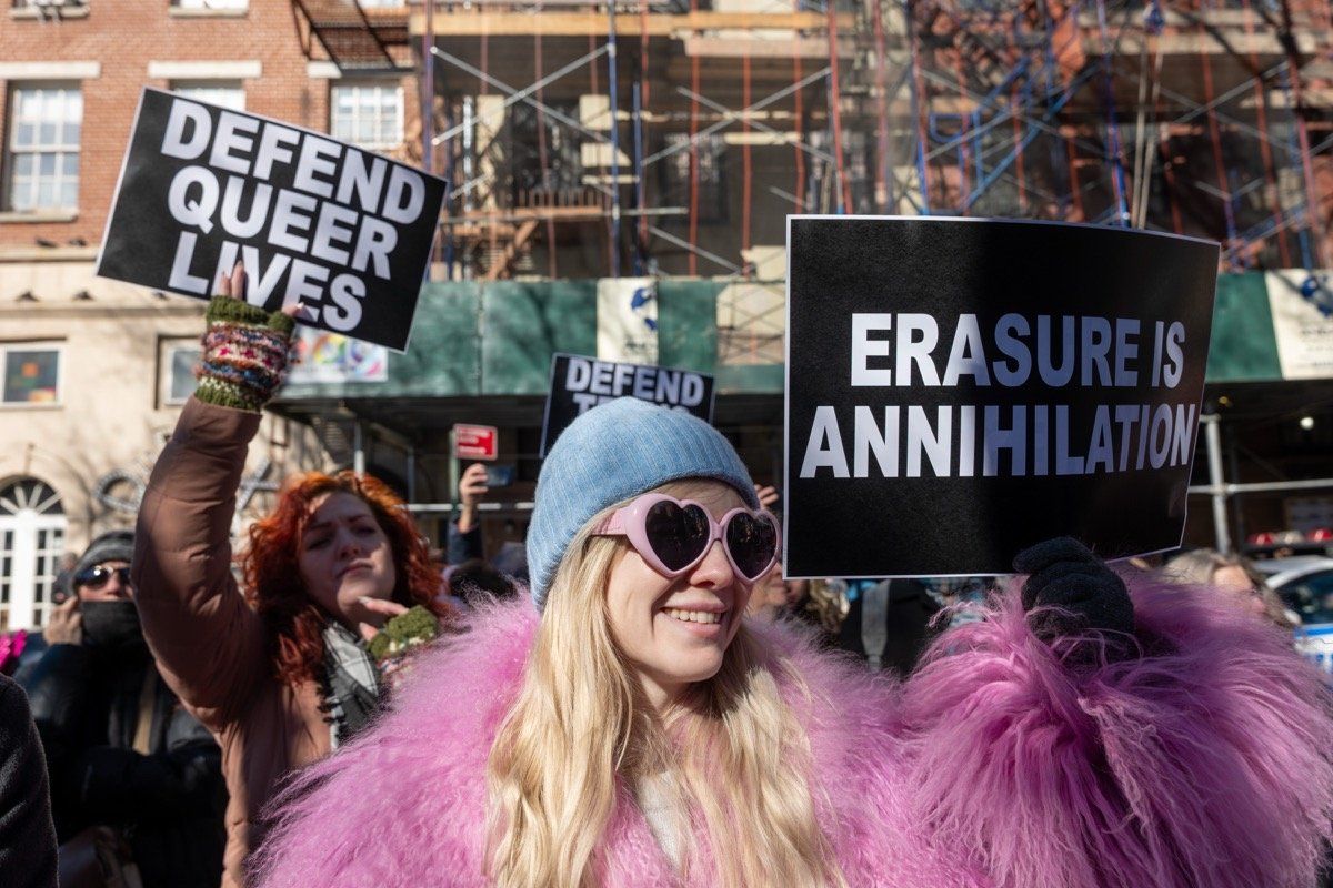 Stonewall protests against trans erasure