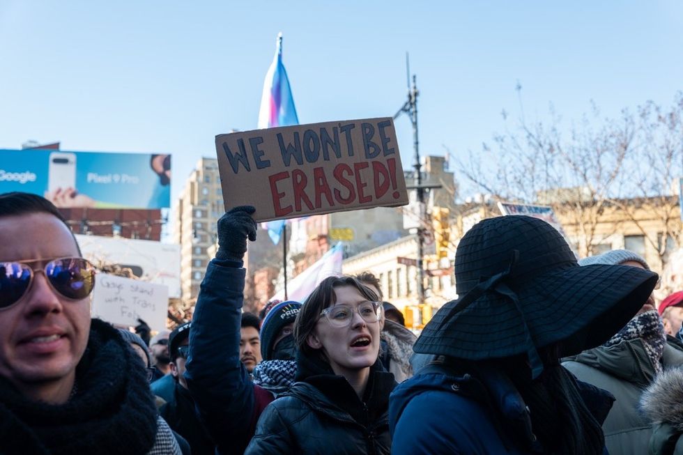 Stonewall protests against trans erasure