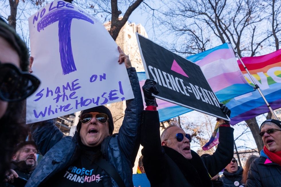 Stonewall protests against trans erasure