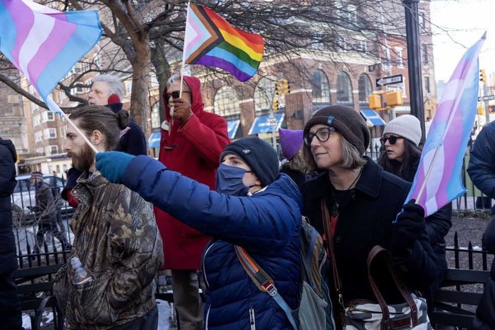 Stonewall protests against trans erasure