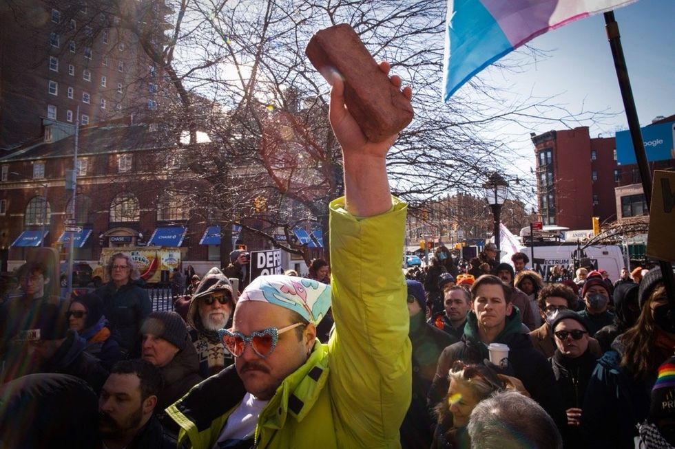 Stonewall protests against trans erasure
