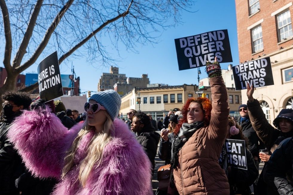 Stonewall protests against trans erasure
