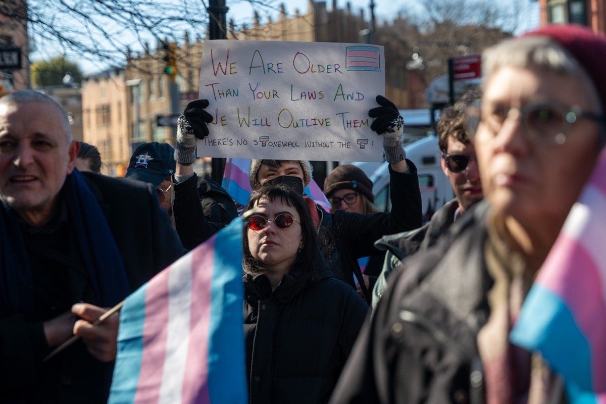 Stonewall protests against trans erasure
