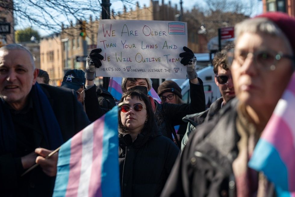 Stonewall protests against trans erasure