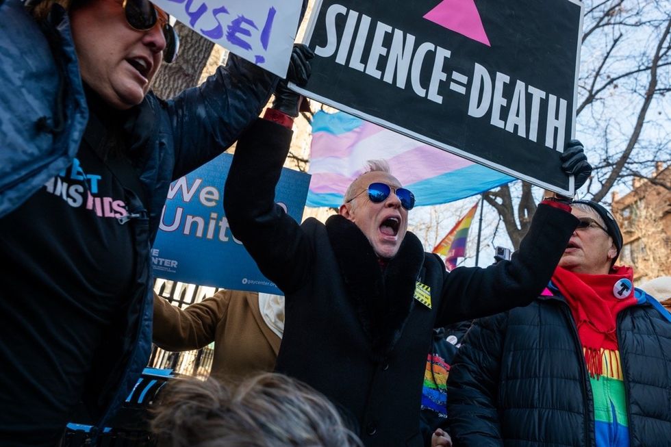 Stonewall protests against trans erasure