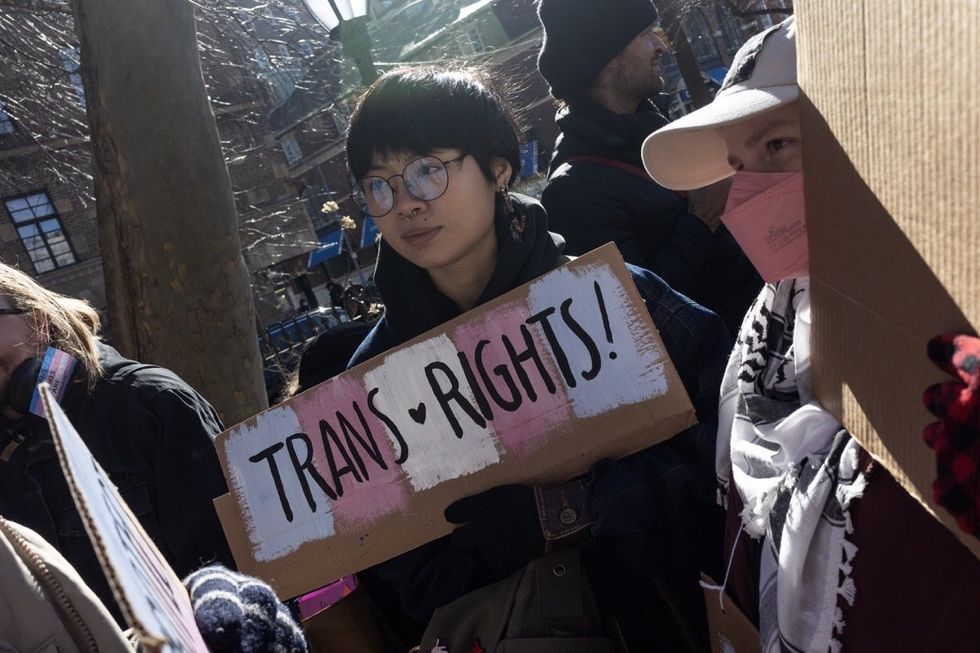 Stonewall protests against trans erasure